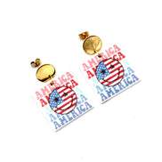 Smiley Face America Earrings