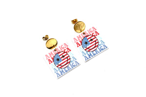 Smiley Face America Earrings