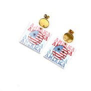 Smiley Face America Earrings