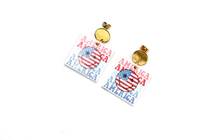 Smiley Face America Earrings