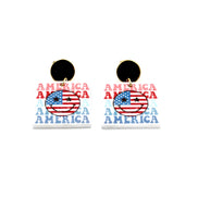 Smiley Face America Earrings