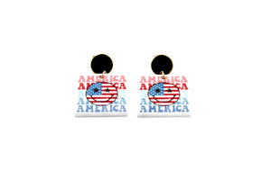 Smiley Face America Earrings