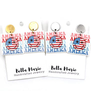 Smiley Face America Earrings