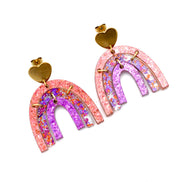 Glittery Rainbow Earrings