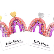 Glittery Rainbow Earrings