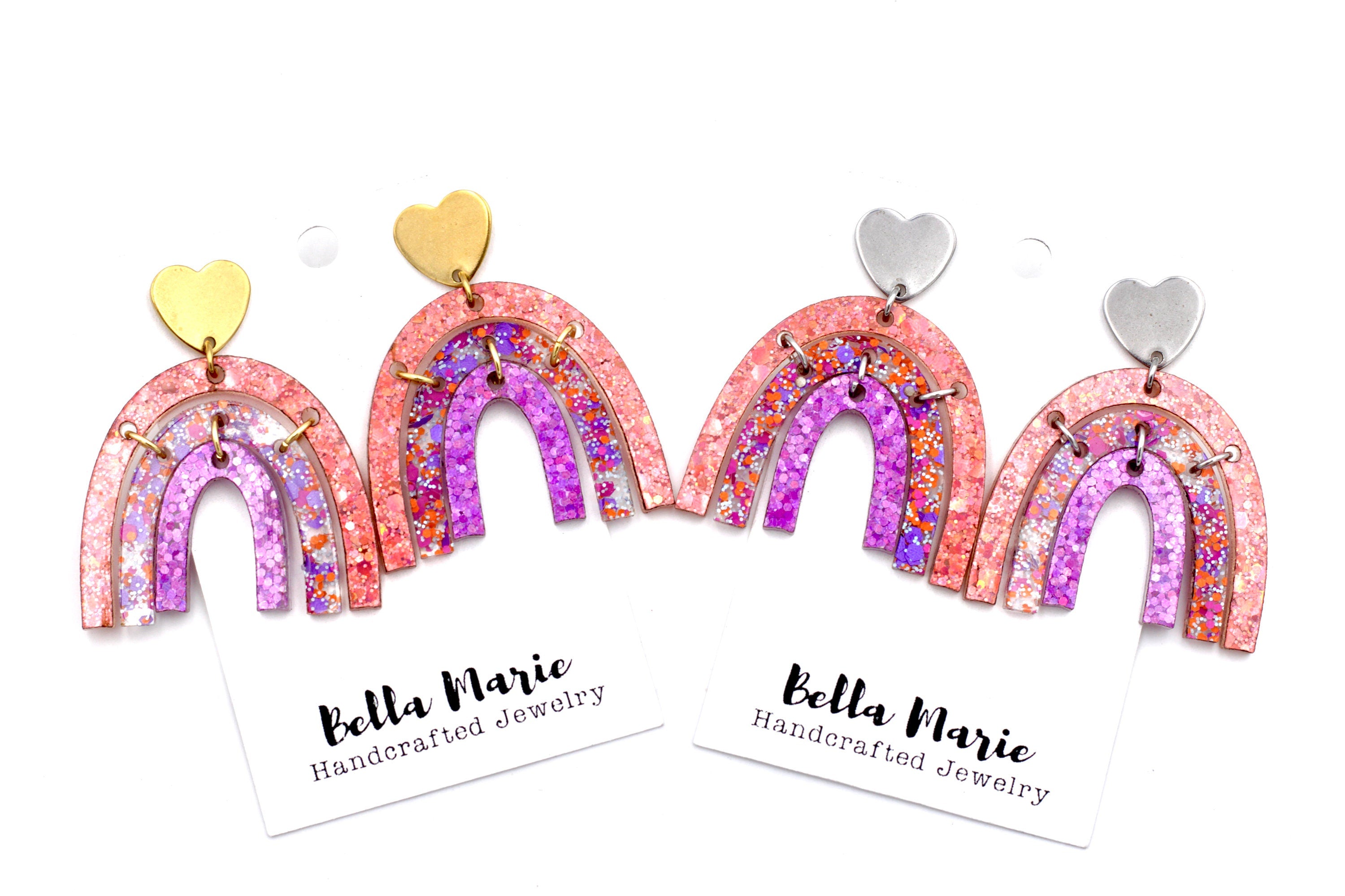 Glittery Rainbow Earrings