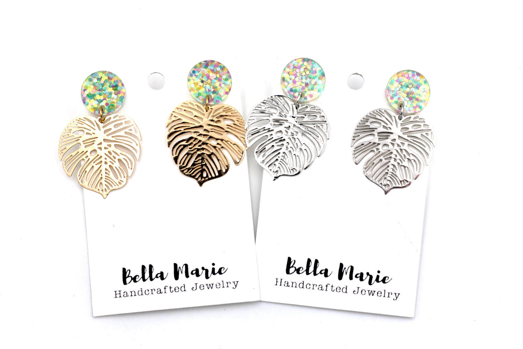 Filigree Monstera Earrings