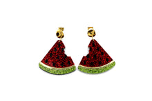 Load image into Gallery viewer, Glitter Watermelon Earrings
