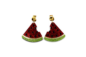 Glitter Watermelon Earrings