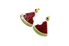 Load image into Gallery viewer, Glitter Watermelon Earrings
