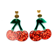 Glitter Cherry Earrings