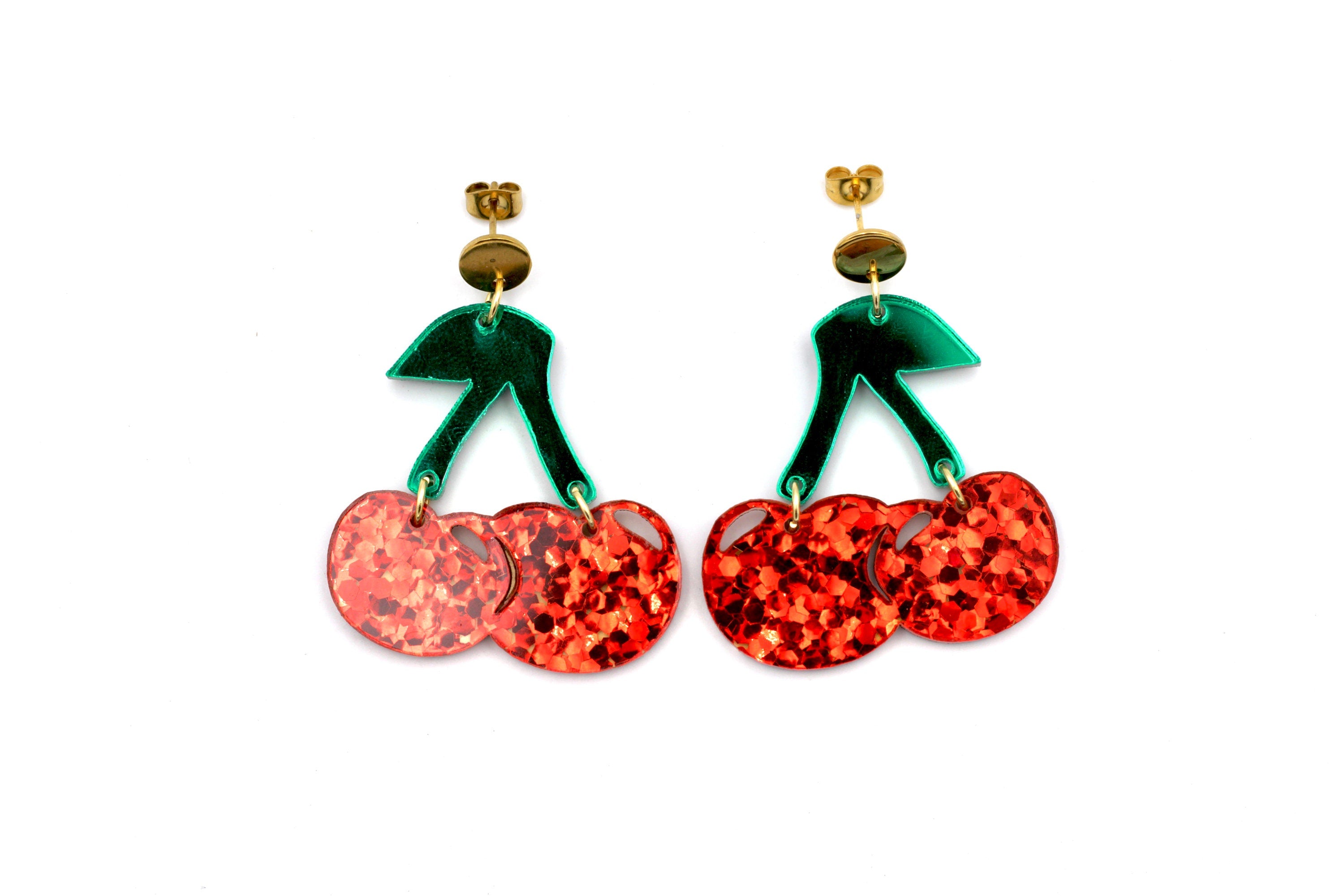 Glitter Cherry Earrings