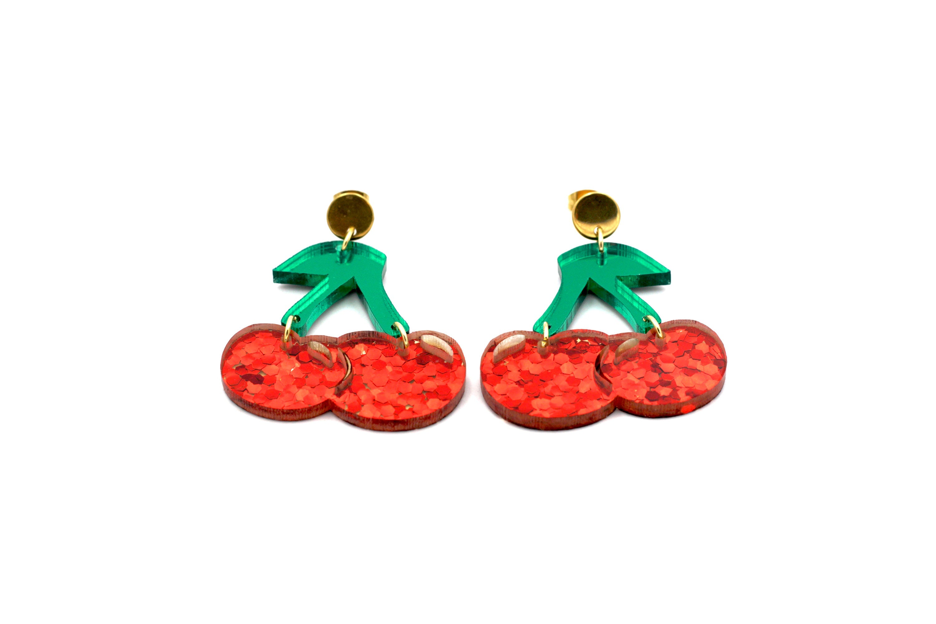 Glitter Cherry Earrings