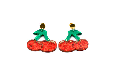 Glitter Cherry Earrings