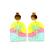 Tropical Neon Glitter Earrings