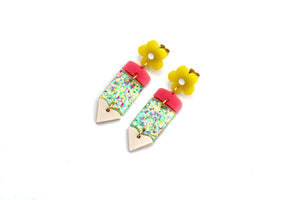 Glitter Pencil Earrings