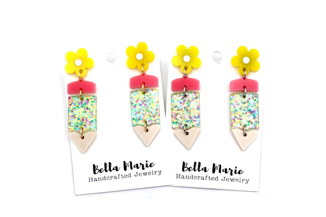 Glitter Pencil Earrings