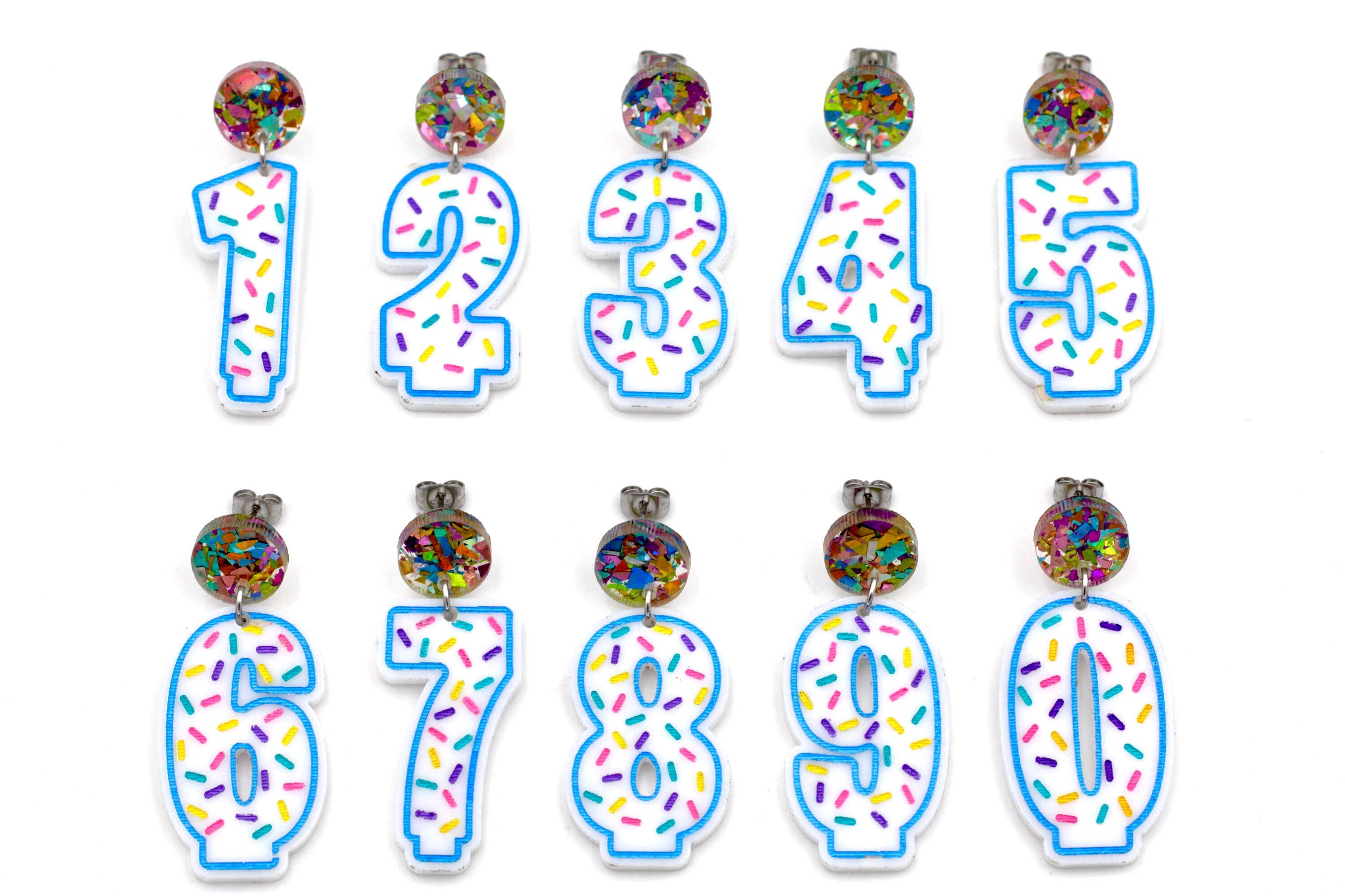 Birthday Number Candle Earrings