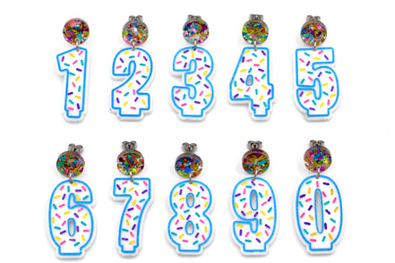 Birthday Number Candle Earrings