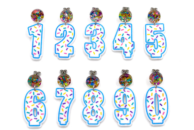 Birthday Number Candle Earrings