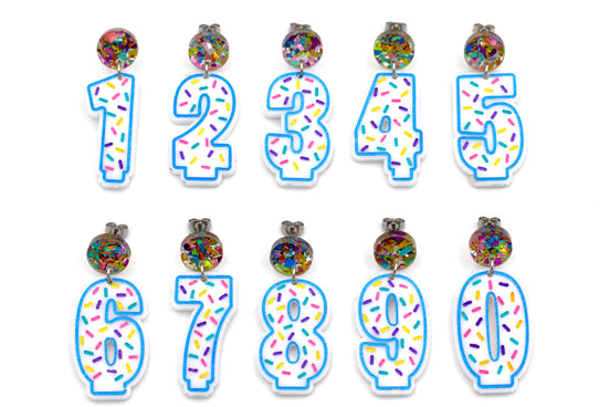 Birthday Number Candle Earrings