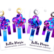 Blue & Purple Fringe Earrings