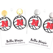 Huskers Volleyball Earrings