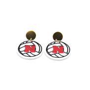Huskers Volleyball Earrings