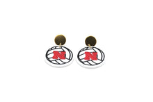 Load image into Gallery viewer, Huskers Volleyball Earrings
