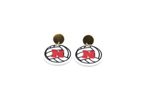 Huskers Volleyball Earrings