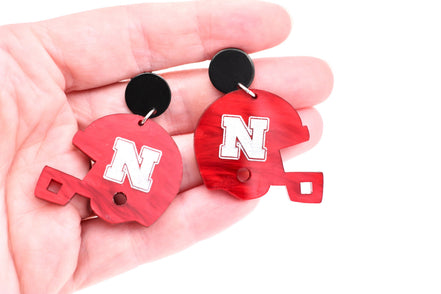 Huskers Football Helmet Earrings