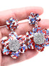 Red & Blue Flower Earrings