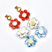 Patriotic Triple Daisy Earrings
