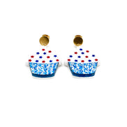 Patriotic Cupcake Earrings