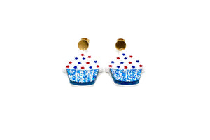 Patriotic Cupcake Earrings