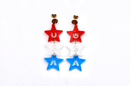 USA Star Earrings