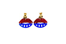 Load image into Gallery viewer, Patriotic Lips Earrings
