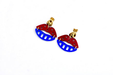 Patriotic Lips Earrings