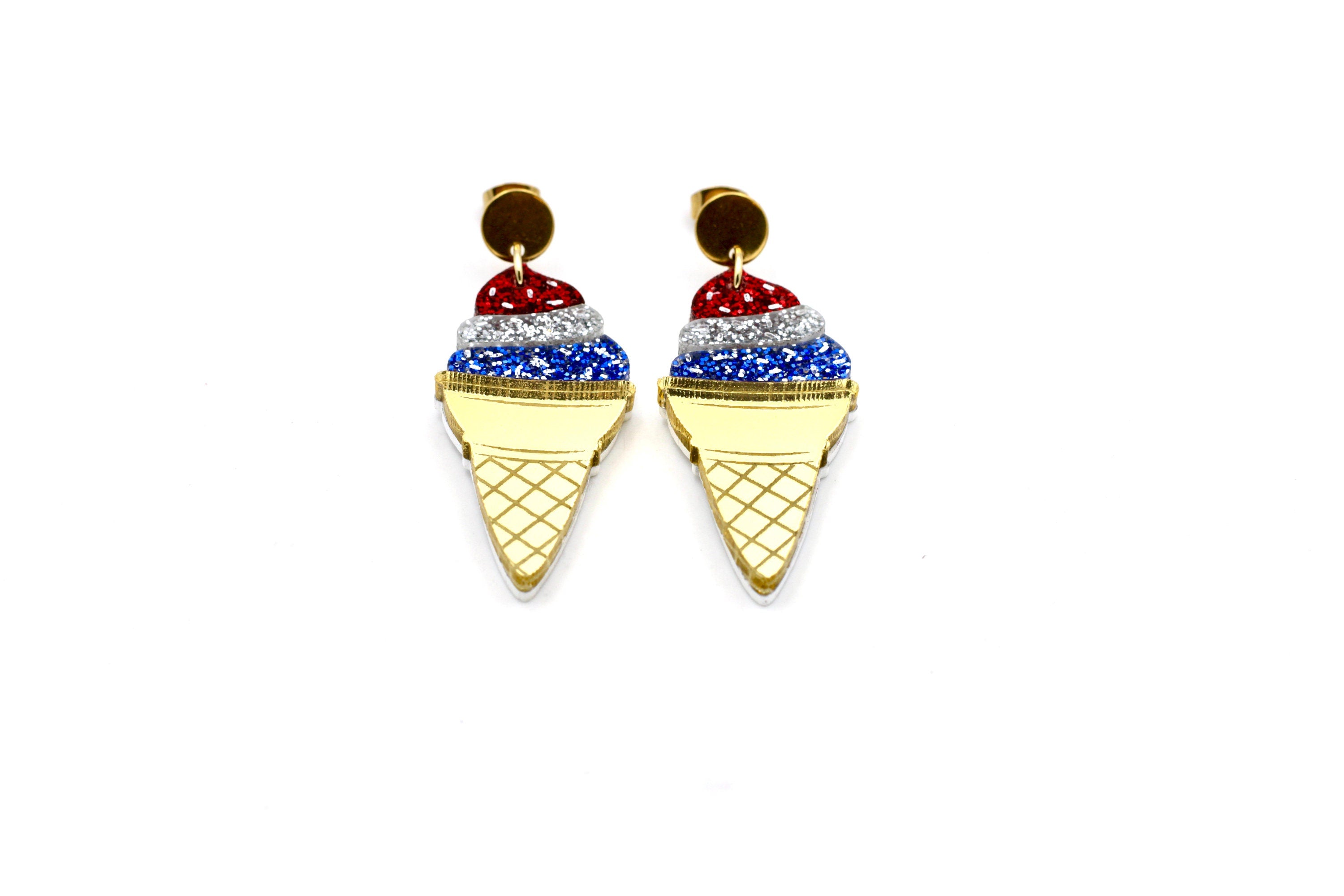 Patriotic Ice Cream Earrings