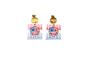 Smiley Face America Earrings