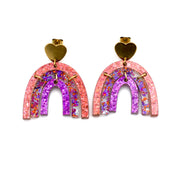 Glittery Rainbow Earrings