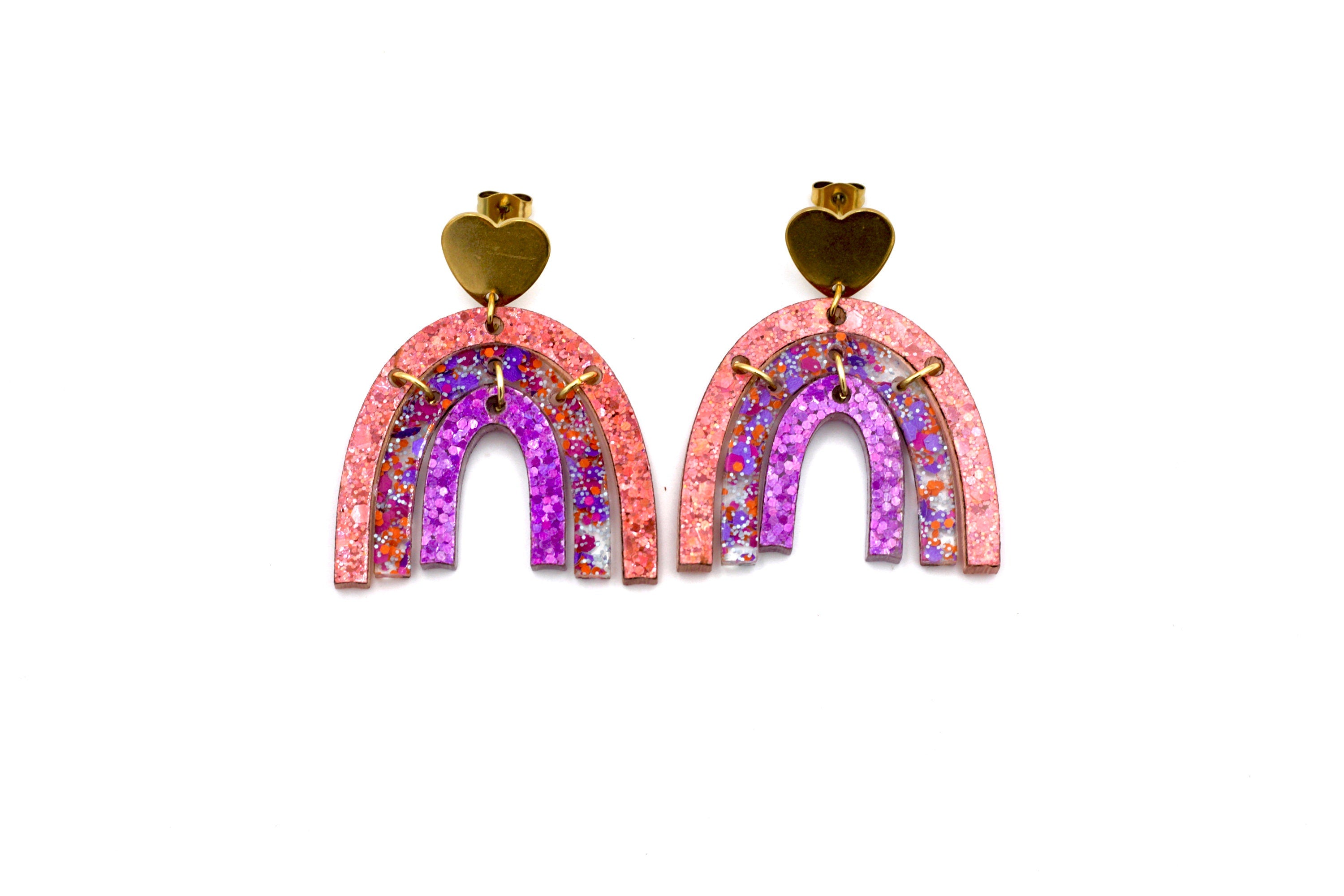 Glittery Rainbow Earrings