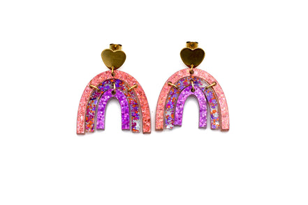 Glittery Rainbow Earrings