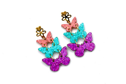 Glitter Butterfly Earrings