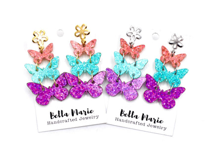 Glitter Butterfly Earrings