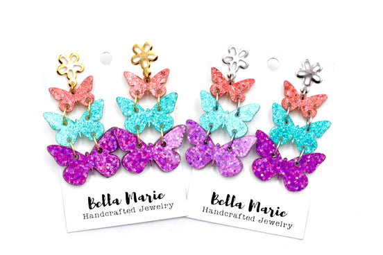 Glitter Butterfly Earrings