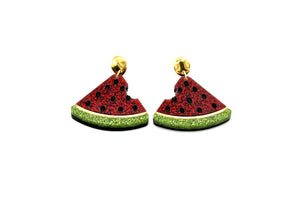 Glitter Watermelon Earrings