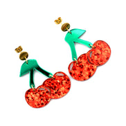 Glitter Cherry Earrings