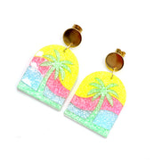Tropical Neon Glitter Earrings
