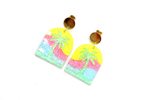 Load image into Gallery viewer, Tropical Neon Glitter Earrings
